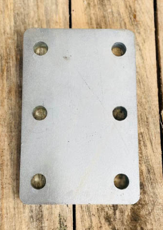 Drop Plate 6 Hole – 16mm, plated metal