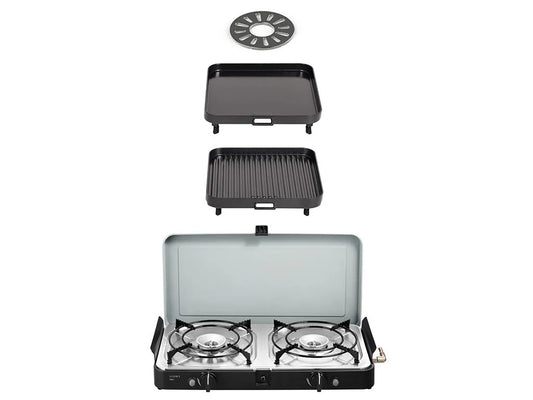 2 Cook 3 Pro Deluxe / Portable 3 Piece / Gas Barbeque / Camp Cooker - FRONT RUNNER KITC180