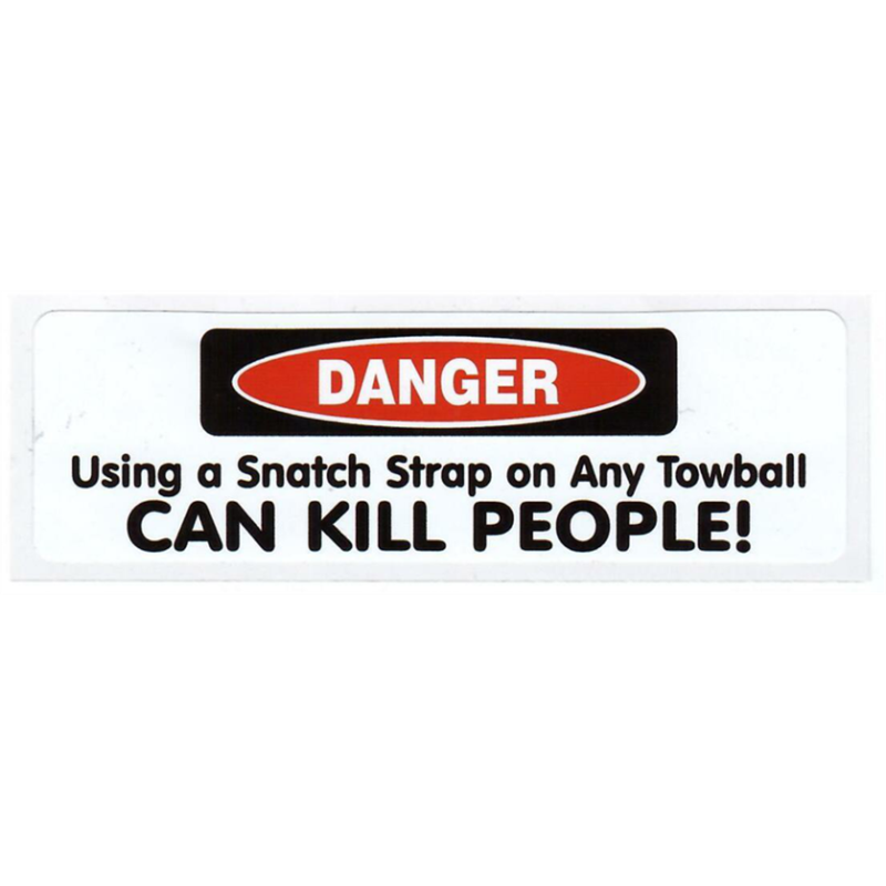 Danger using snatch strap - sticker