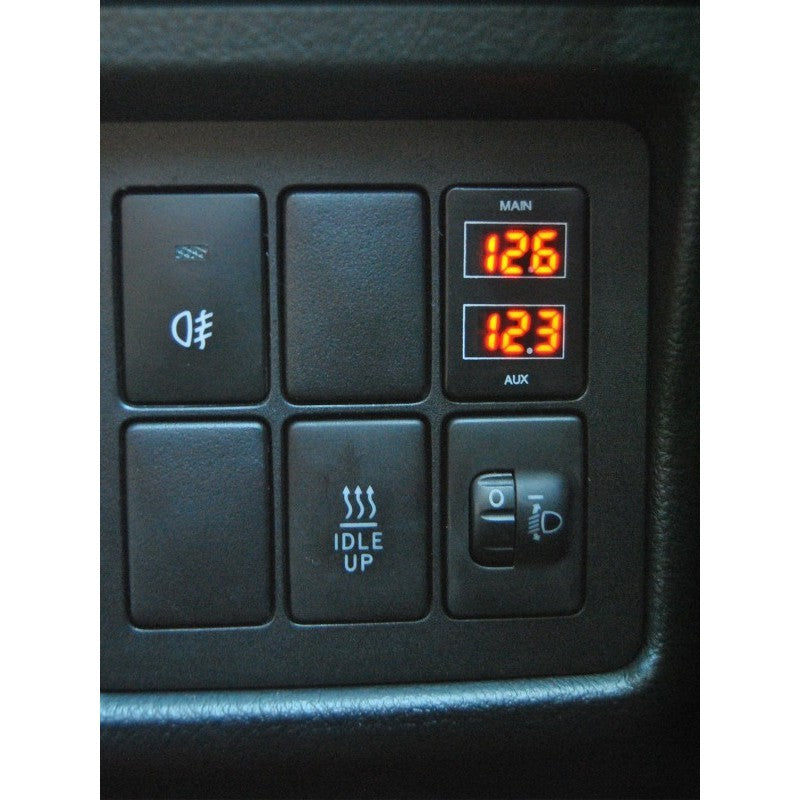 Dual Volt Meter 12Volt-DC to Fit in Hilux Revo, Fortuner, Prado 150, Cruiser 200 - Affipadaf -