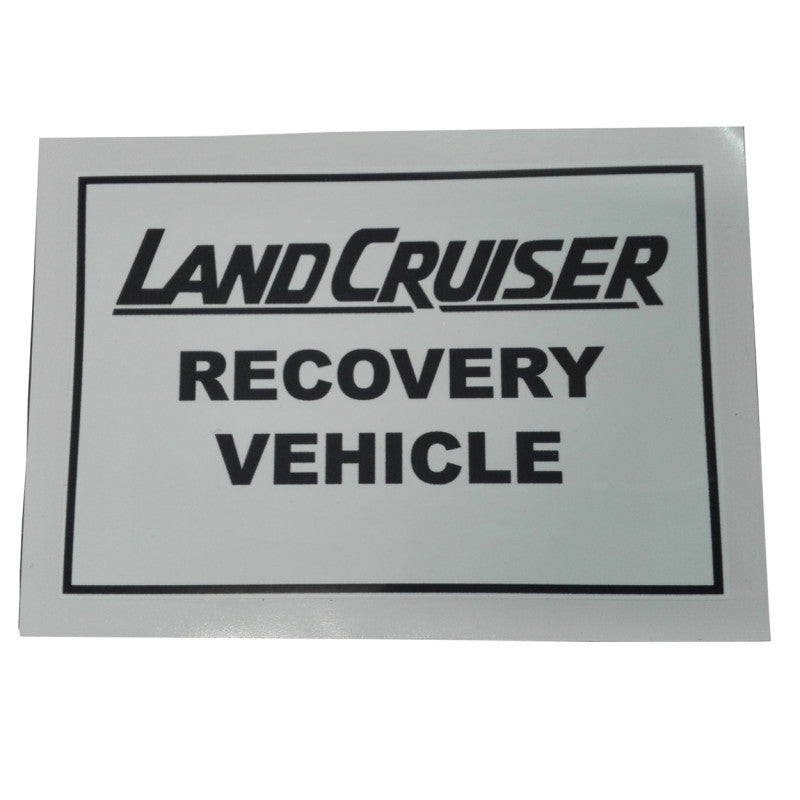 Land Cruiser Recovery Vehicle Sticker
