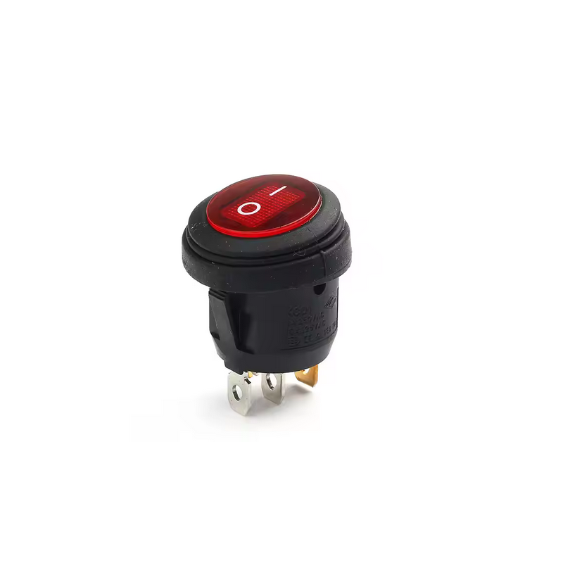 Splash Proof Round Rocker Switch with Red Light