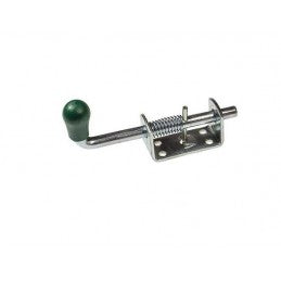 Spring Loaded Bolt Lock - 140mm Bolt - 63mm Bracket - Green handle AFFI - BOLTLOCK63MM