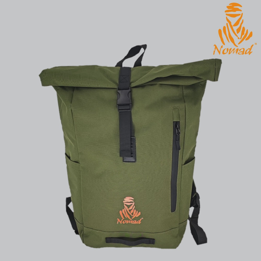 Bag Backpack Rolled Top Green