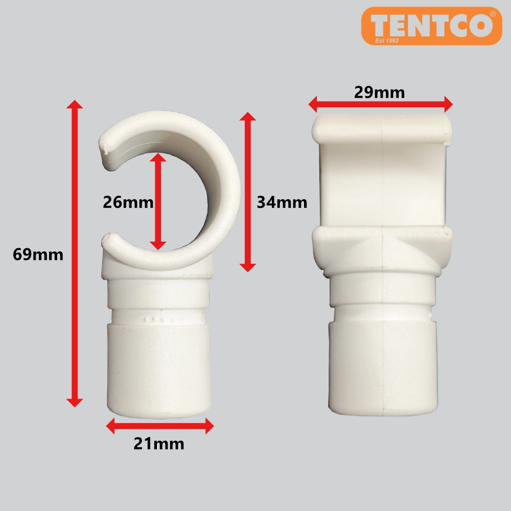 Clinch Fitting Side Clip 22mm Pack Of 2