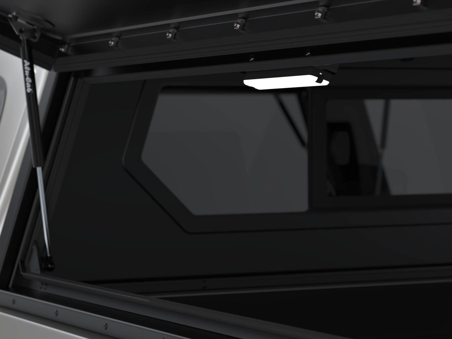 EOL - CONTOUR CANOPY - ISUZU 20 - DC - BLACK - SIDE WINDOWS INCL