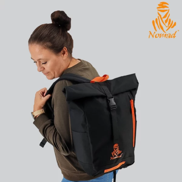 Bag Backpack Rolled Top Black