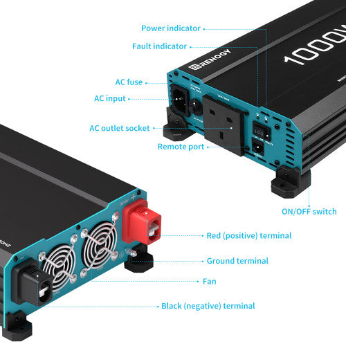 Renogy Pure Sine Wave Inverters – 1000W / 2000W / 3000W - Wattage: 3000W