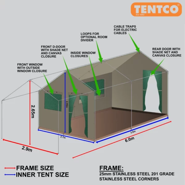 Frame Tent Sahara Deluxe D-Door