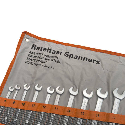 14 pcs Flexible Ratchet Spanner set