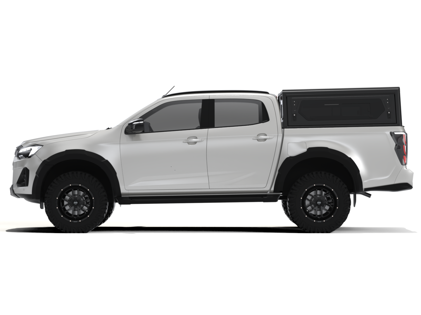 EOL - CONTOUR CANOPY - ISUZU 20 - DC - BLACK - SIDE WINDOWS INCL