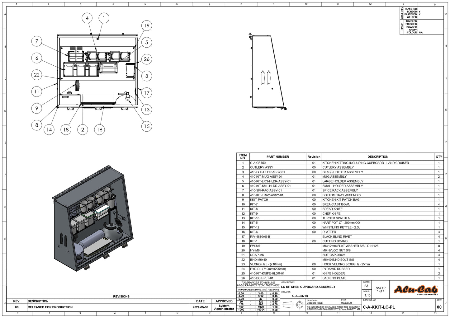 KITCHEN KITTING INCLUDING CUPBOARD - LAND CRUISER