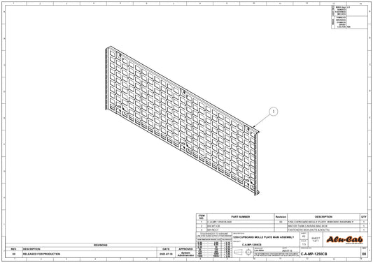 MOLLE PLATE FOR 1250 CANOPY CUPBOARD