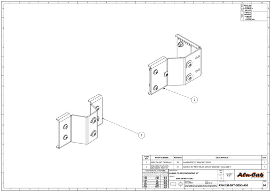 2 METER AWNING / GEN3, GEN3.1, GEN3R TENT BRACKET (LHS & RHS)