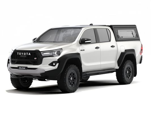 CONTOUR CANOPY - HILUX REVO 16+ - DC - BLACK - SIDE WINDOWS INCL