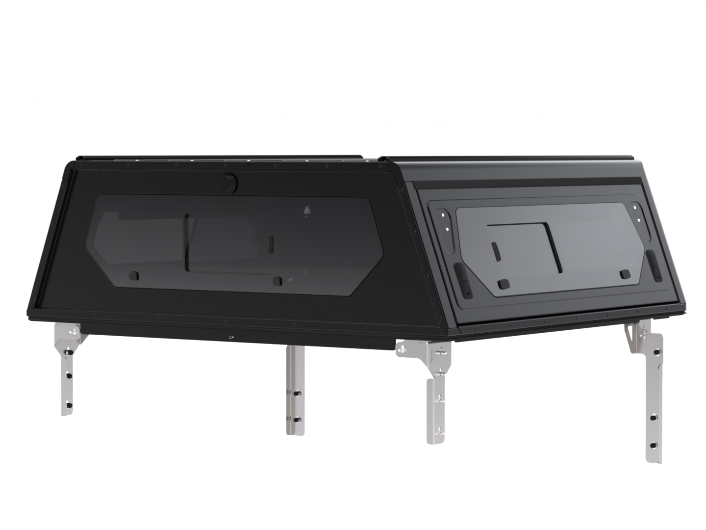 CONTOUR CANOPY - FORD RANGER - DC - BLACK - SIDE WINDOWS INCL
