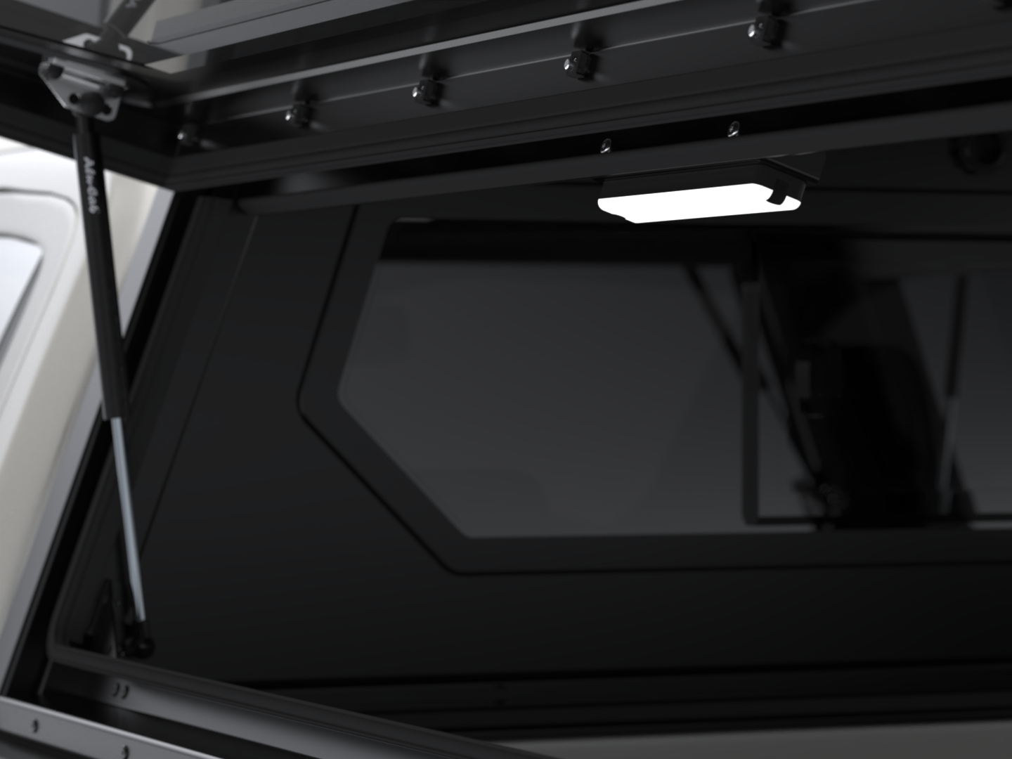 CONTOUR CANOPY - FORD RANGER - DC - BLACK - SIDE WINDOWS INCL