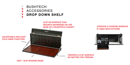 BushTech - Drop Down Table/Shelf