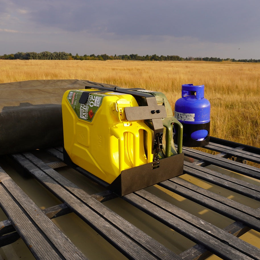 Double Jerry Can Holder - Roof Rack/Tourtop Mount