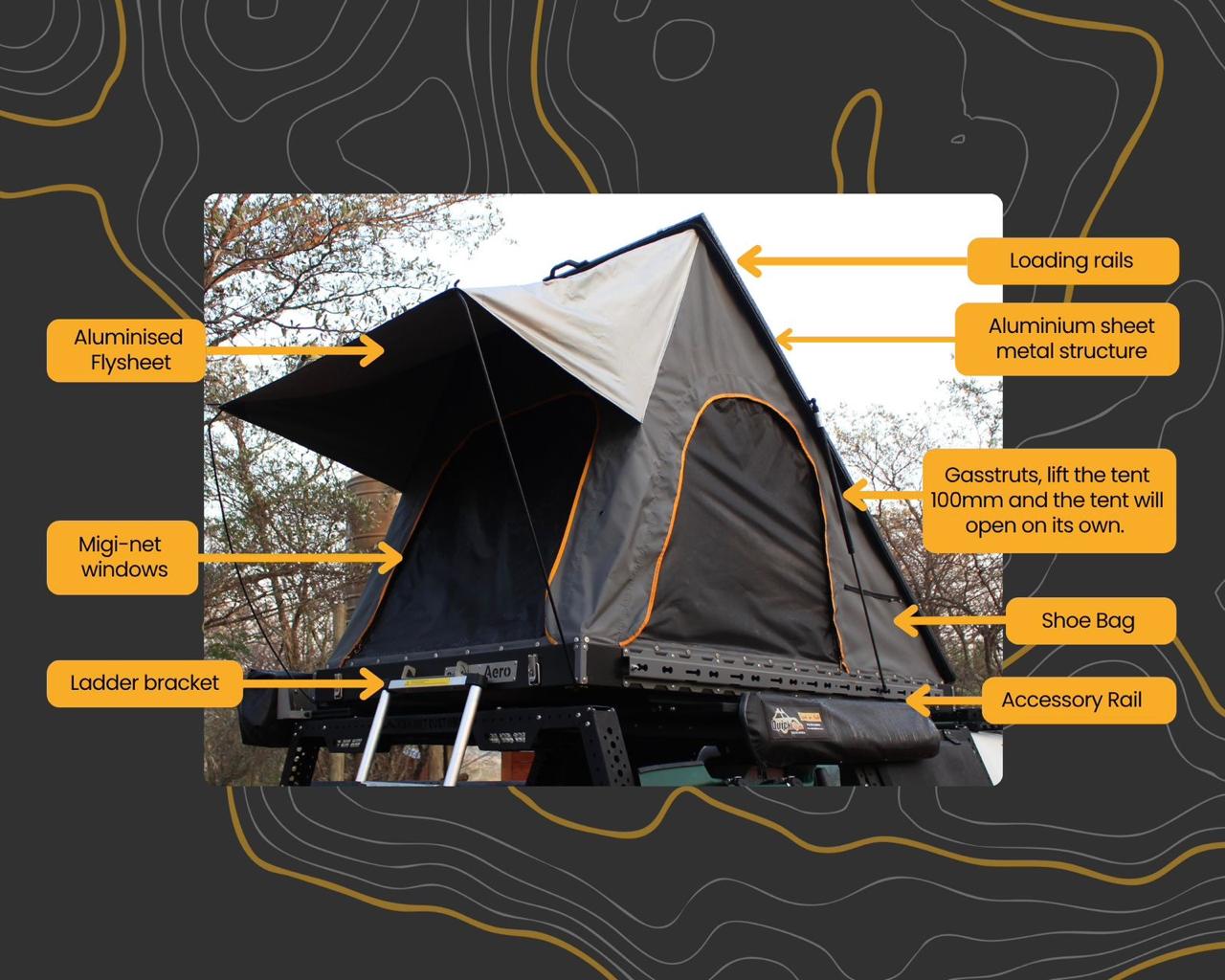 Quick Pitch Rooftop Tent AERO Light Weight  - QPSA-RTT-A