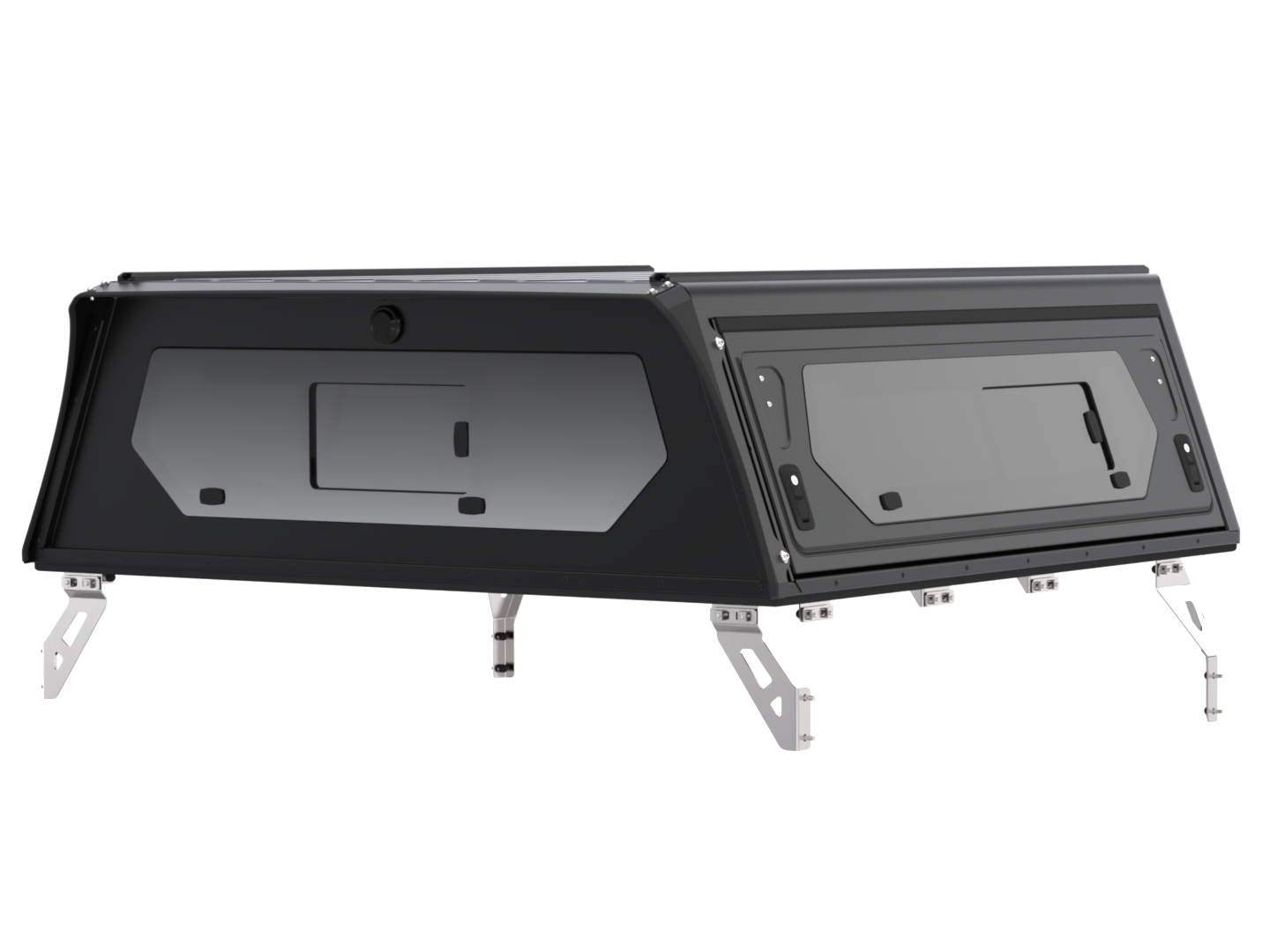 CONTOUR CANOPY - HILUX 26+ - DC - BLACK - SIDE WINDOWS INCL