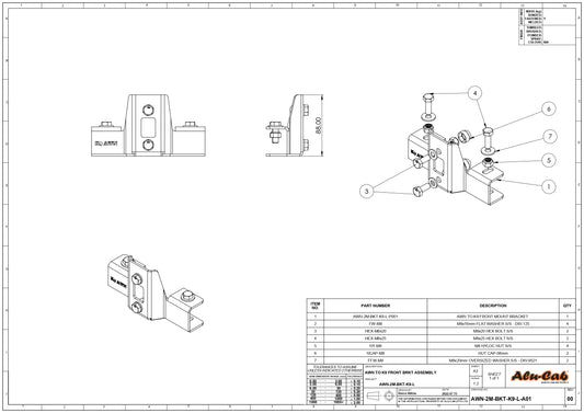 2 METER AWNING / K9 BRACKET LHS