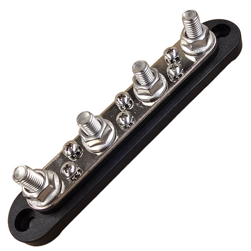 Busbar M8 - 4 Way Surface Mount – Black