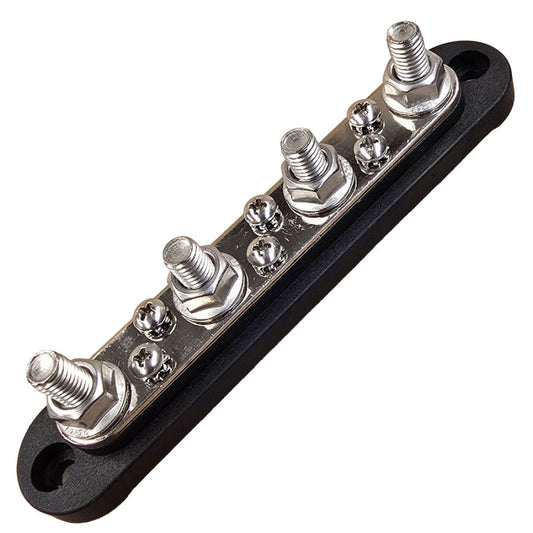 Busbar M8 - 4 Way Surface Mount – Black