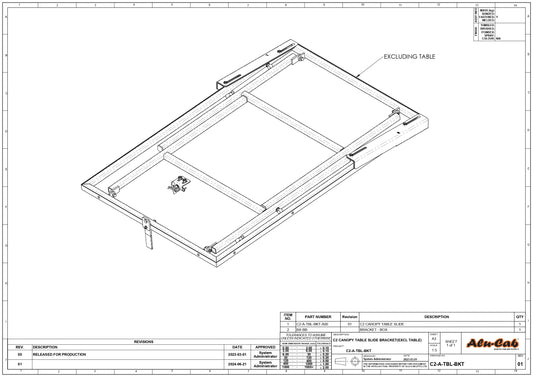 C2 CANOPY TABLE SLIDE BRACKET (EXCLUDING TABLE)