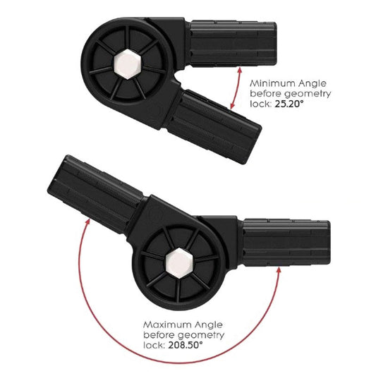 Connect-It - 2 Way SQR Adjustable - 25mm - Black