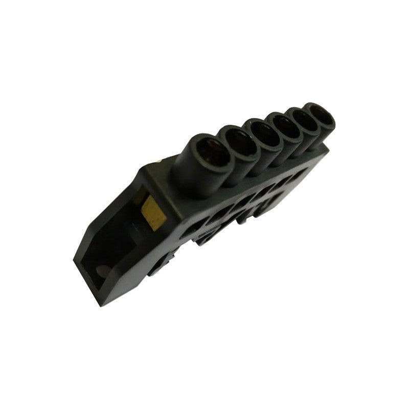 Din Mount Busbar 6 Way Black