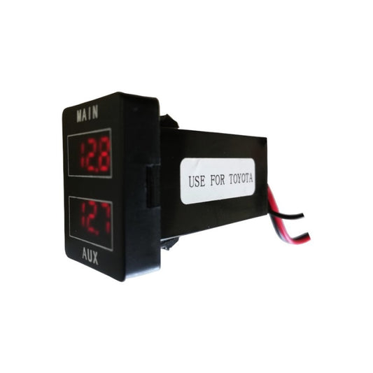 Dual Volt Meter 12Volt-DC to Fit in Hilux Revo, Fortuner, Prado 150, Cruiser 200 - Affipadaf -
