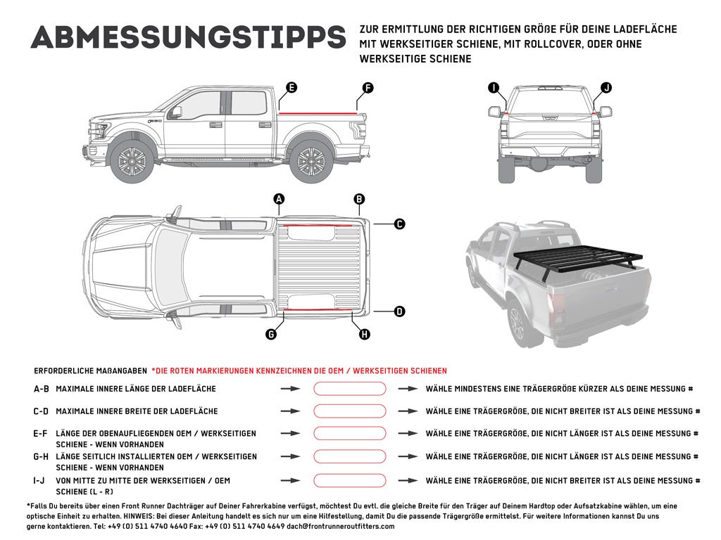 Bakkie Slimline II Load Bed Rack Kit / 1165(W) x 1560(L)