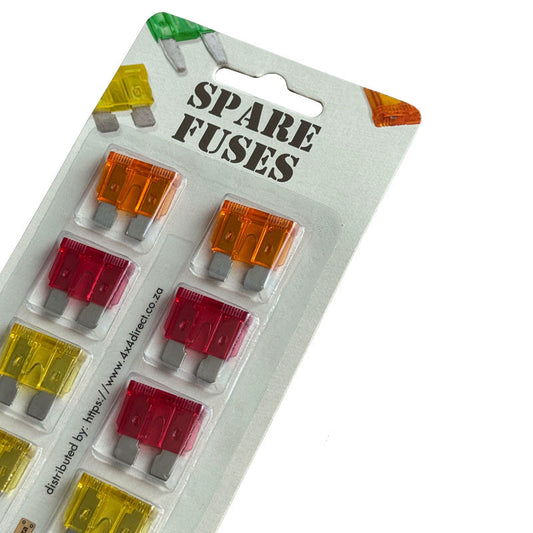 Medium Fuse Blister Pack - Pack of 10 Spare Fuses