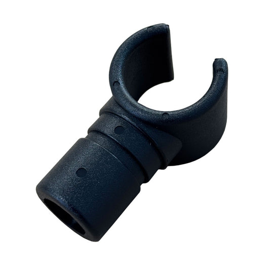 Pole Clip On Tee 25mm Clip to 25mm - Black