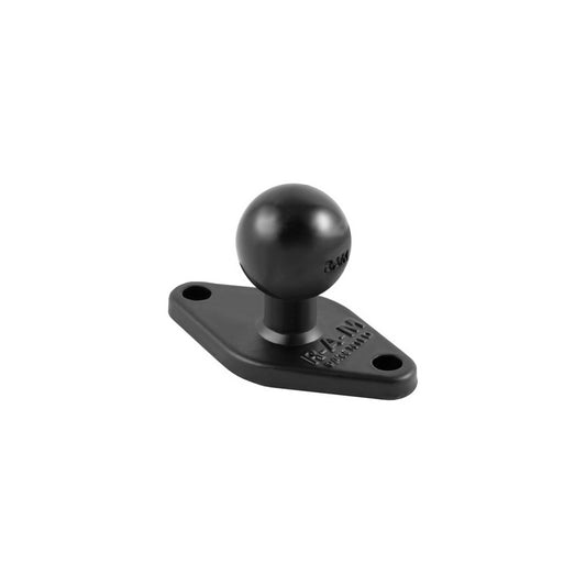RAM B size 1″ diameter rubber ball on a 2.43″ x 1.31″ diamond plate.