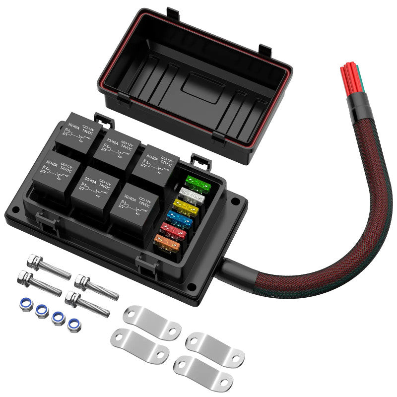 Relay Box - 6 x 4 Pin Relays - Splashproof