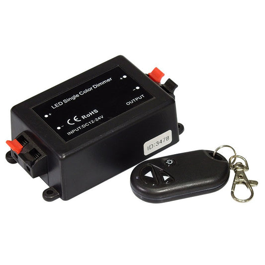 Remote controlled dimmer for LED strip - 12-24 Volt