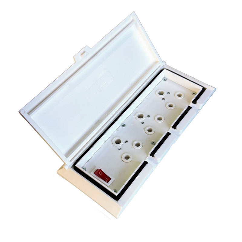 Splash Proof Multi plug for caravan and RV - White