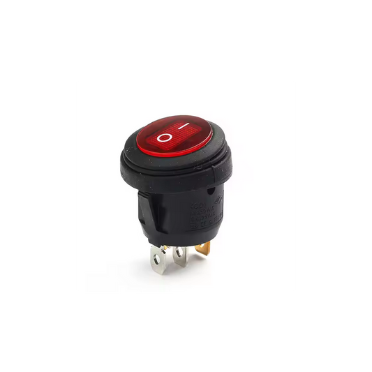Splash Proof Round Rocker Switch with Red Light